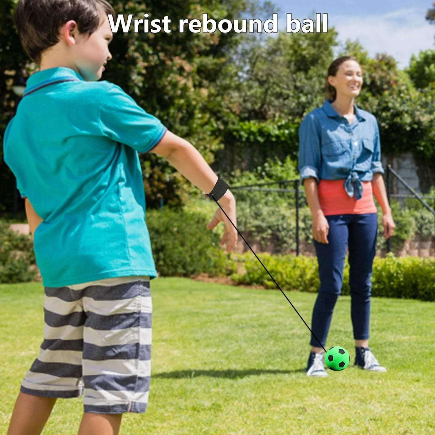 1pc Wrist Return Ball - Adjustable Bounce Back Ball with String, Rubber Elastic Rebound Ball Finger Exercise Toy Activity and Play Balls, Color may Vary - Image 4