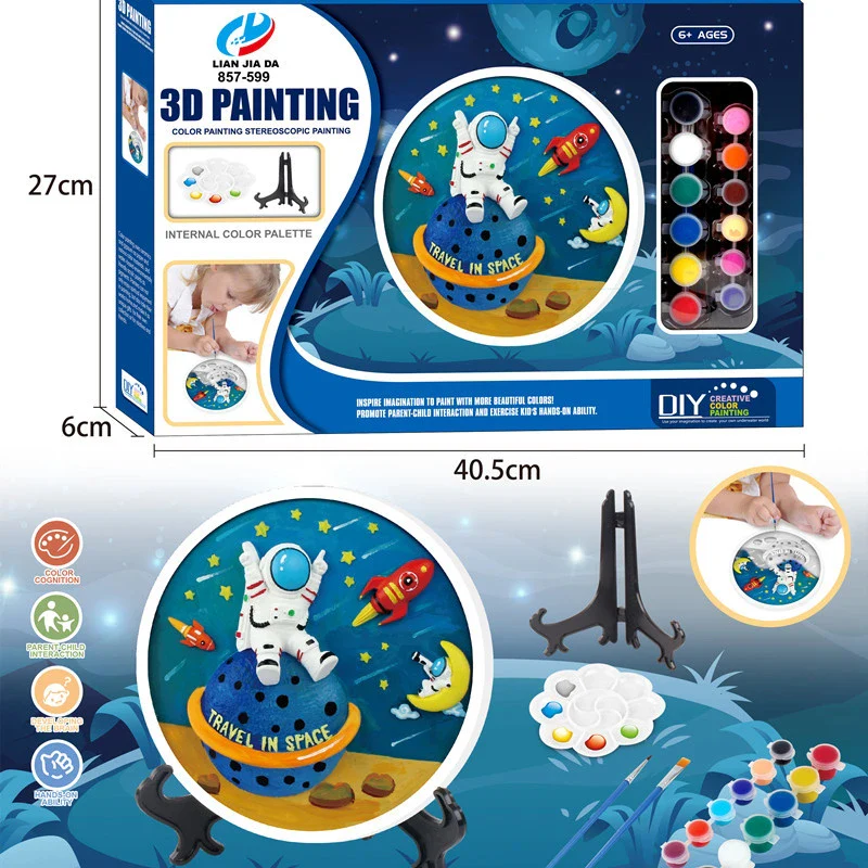 3D Painting Set For Children Featuring a Space Adventure Theme - Image 2
