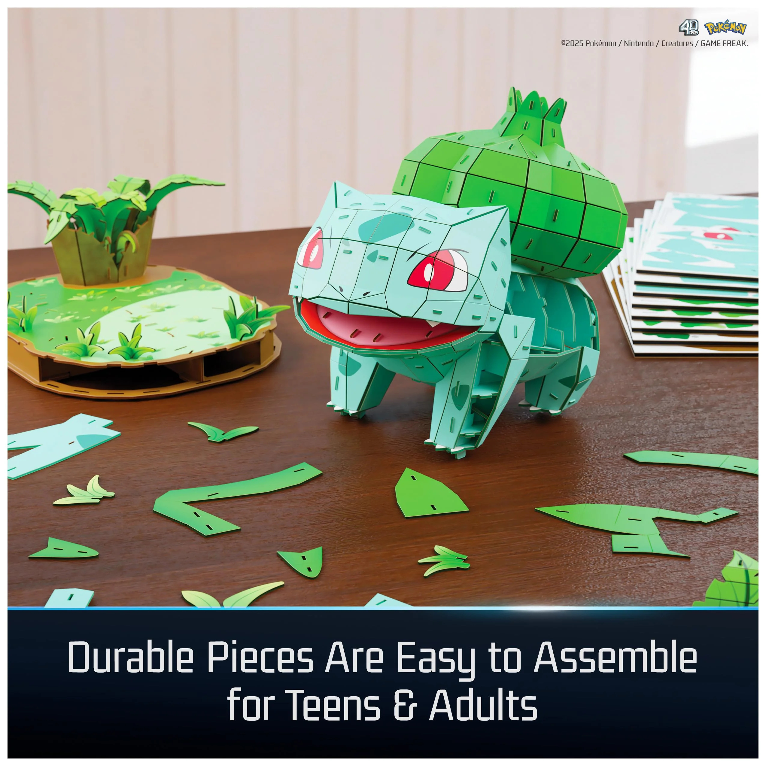 4D Build, Pokémon Bulbasaur 3D Model Kit, Pokémon Figure, Kanto First Partner Collection, Desk Décor, 195 Pieces, Gift Ideas for Ages 12 & Up - Image 5