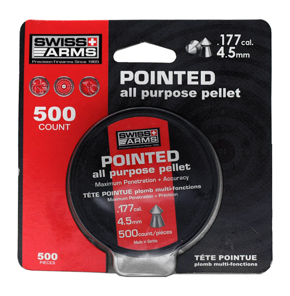 500-pc. Swiss Arms 4.5mm .177 Caliber Pellets