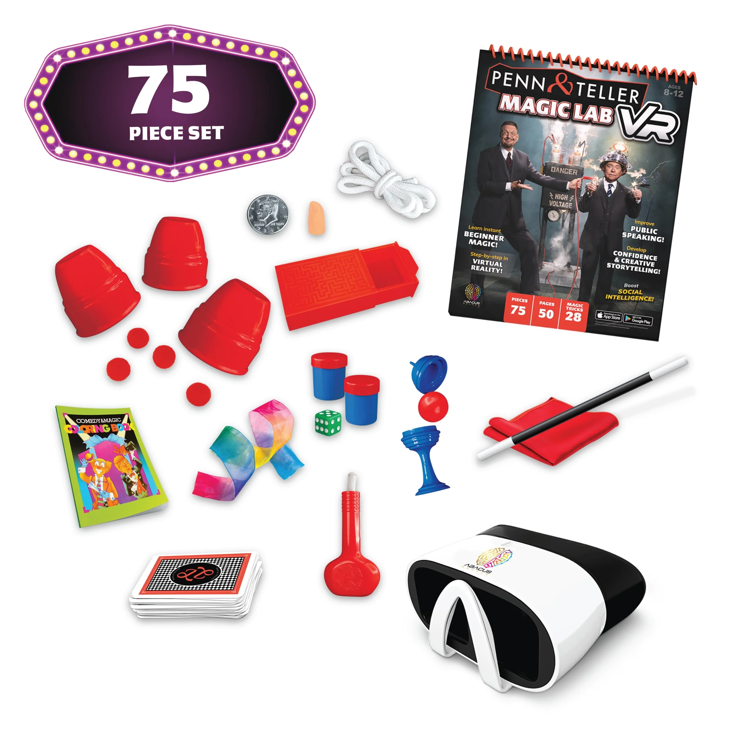 Abacus Brands Penn & Teller VR Magic Lab - Virtual Reality Kids Magic Book and Interactive STEM Learning Activity Set - for Ages 8 and Up - Image 4