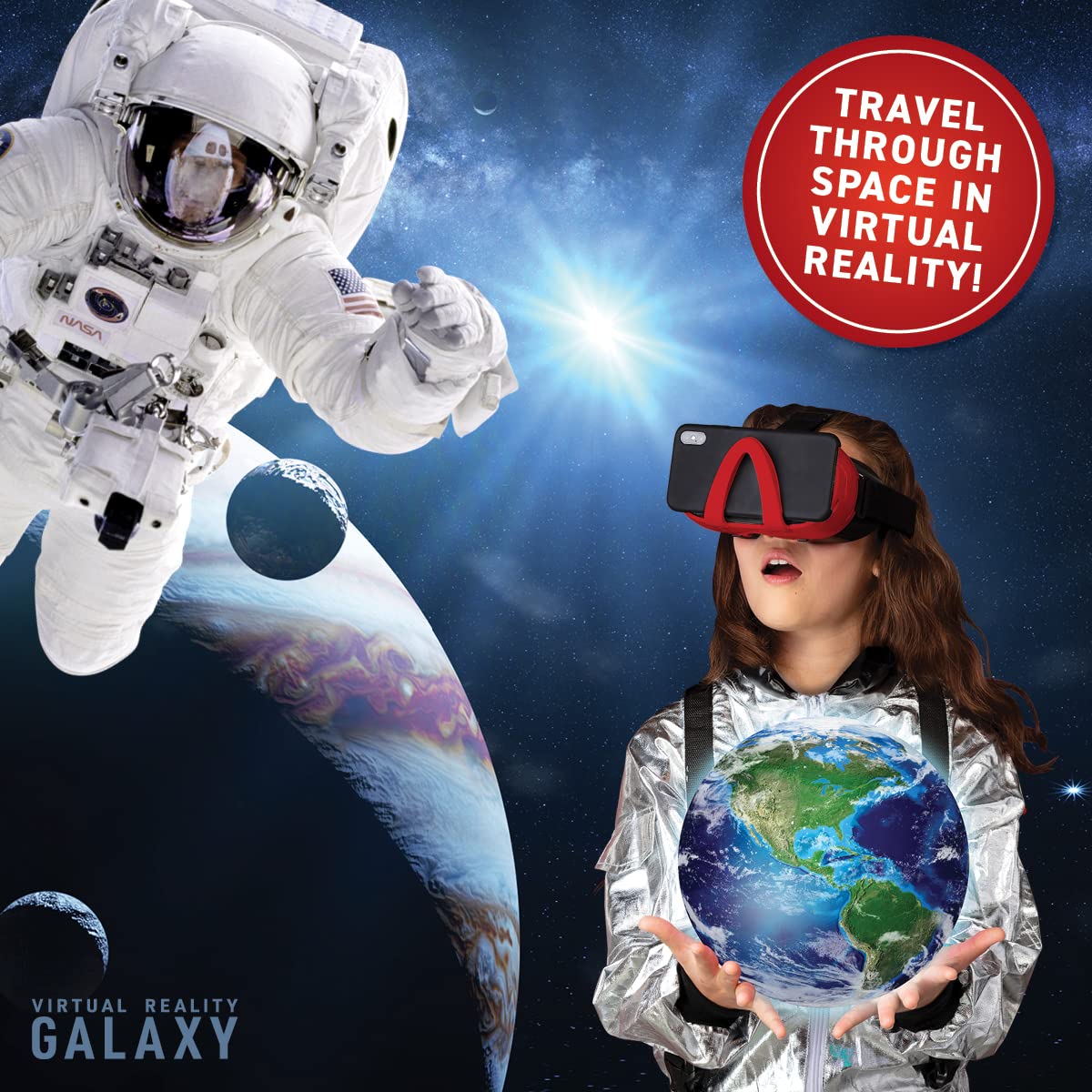 Abacus Brands Virtual Reality Galaxy Gift Box - Illustrated Interactive VR Book and STEM Learning Activity Set - Image 3