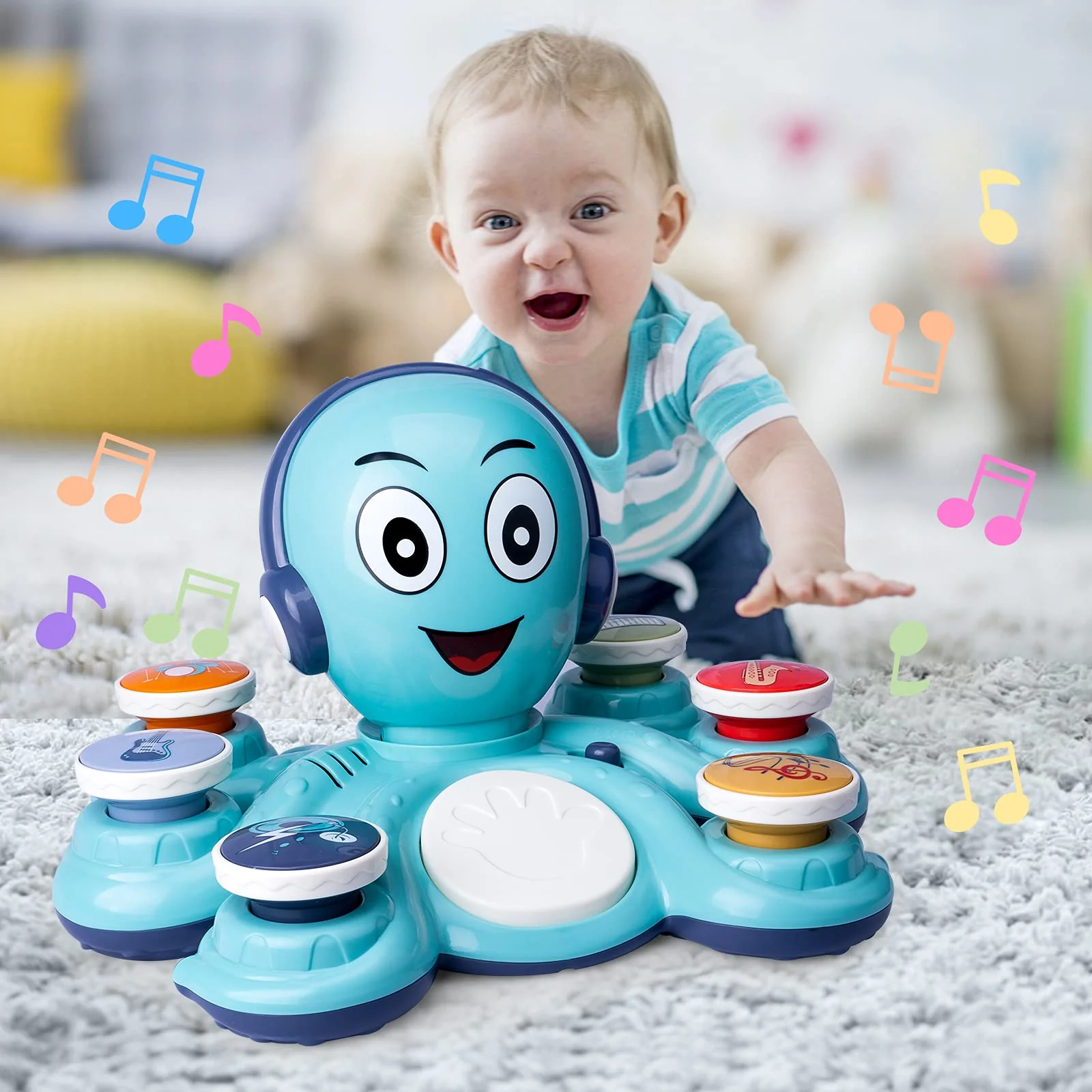 Baby Musical Toys Learning Toys for Toddlers, Octopus Music Toys, Preschooler Musical Educational Instruments Toy - Image 4