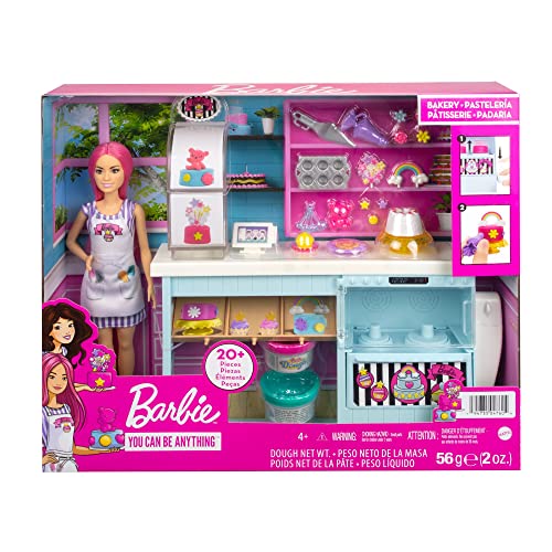 Barbie Bakery Doll & Playset with Pink-Haired Petite Doll, Baking Station, Cake-Making Molds & Dough & 20+ Accessories - Image 3