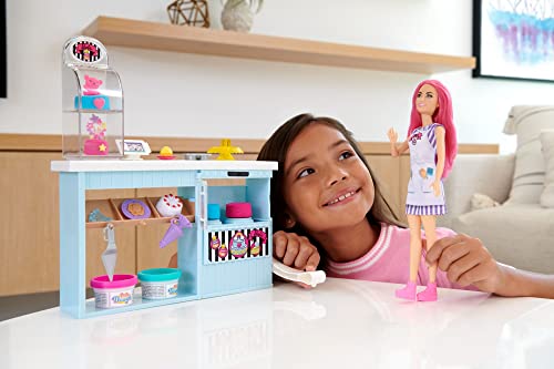 Barbie Bakery Doll & Playset with Pink-Haired Petite Doll, Baking Station, Cake-Making Molds & Dough & 20+ Accessories - Image 5