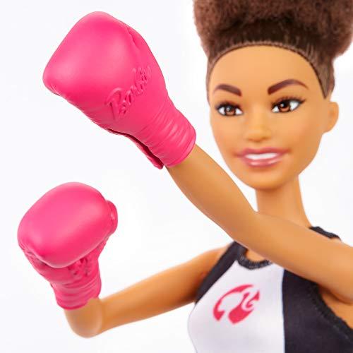 Barbie Boxer Doll, Brunette Wearing Pink Boxing Gloves - Image 3