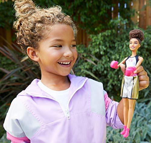 Barbie Boxer Doll, Brunette Wearing Pink Boxing Gloves - Image 4