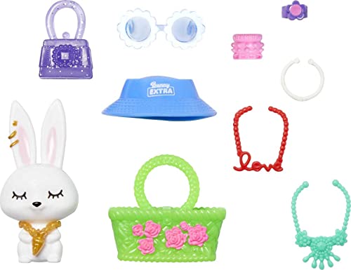 Barbie Extra Doll #12 in Floral 2-Piece Fashion & Accessories, with Pet Bunny - Image 3
