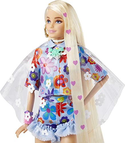 Barbie Extra Doll #12 in Floral 2-Piece Fashion & Accessories, with Pet Bunny - Image 6
