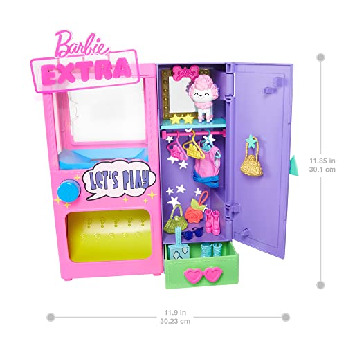 Barbie Extra Surprise Fashion Playset with 20 Pieces Including Pet Poodle, Closet and Push-Button Feature That Dispenses Fashion Accessories, Gift for 3 Year Olds & Up - Image 3