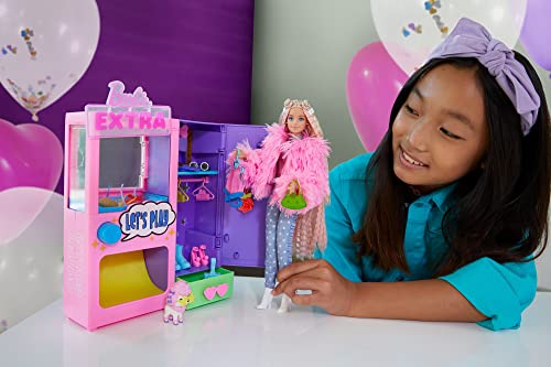 Barbie Extra Surprise Fashion Playset with 20 Pieces Including Pet Poodle, Closet and Push-Button Feature That Dispenses Fashion Accessories, Gift for 3 Year Olds & Up - Image 9