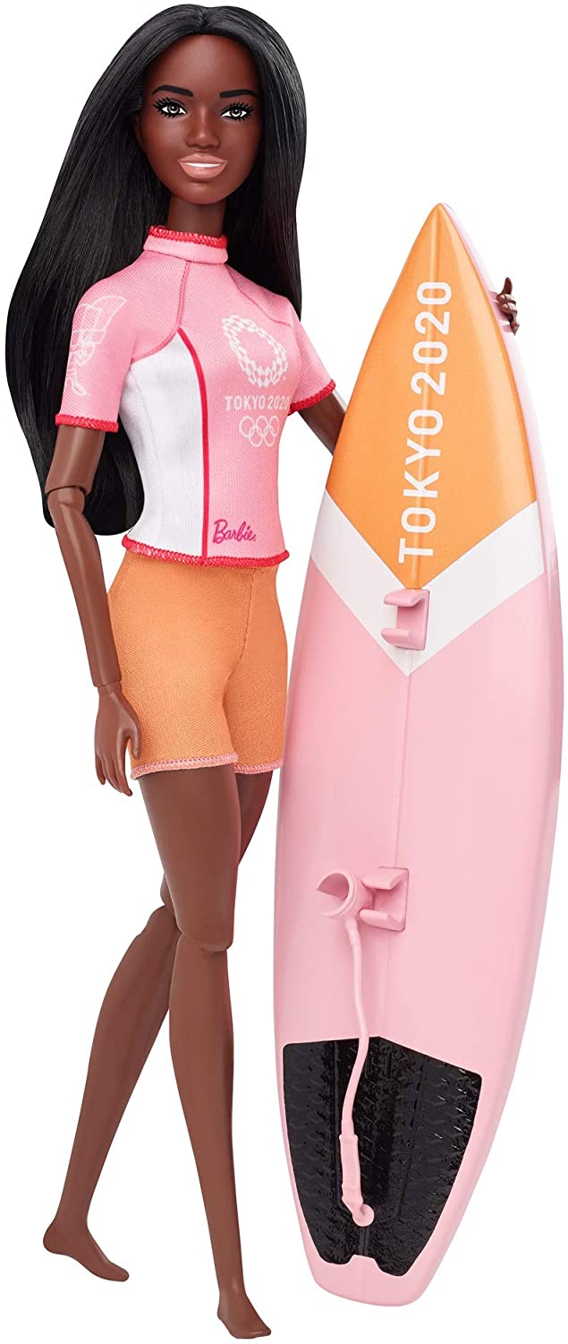 Barbie Olympic Games Tokyo 2020 Surfer Doll with Surf Uniform - Image 2