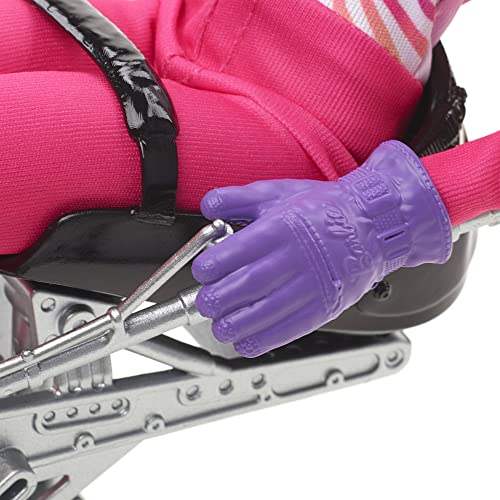 Barbie Winter Sports para Alpine Skier Brunette Doll with Shirt, Pants, Helmet, Gloves, Pole, Sit Ski & Trophy - Image 3
