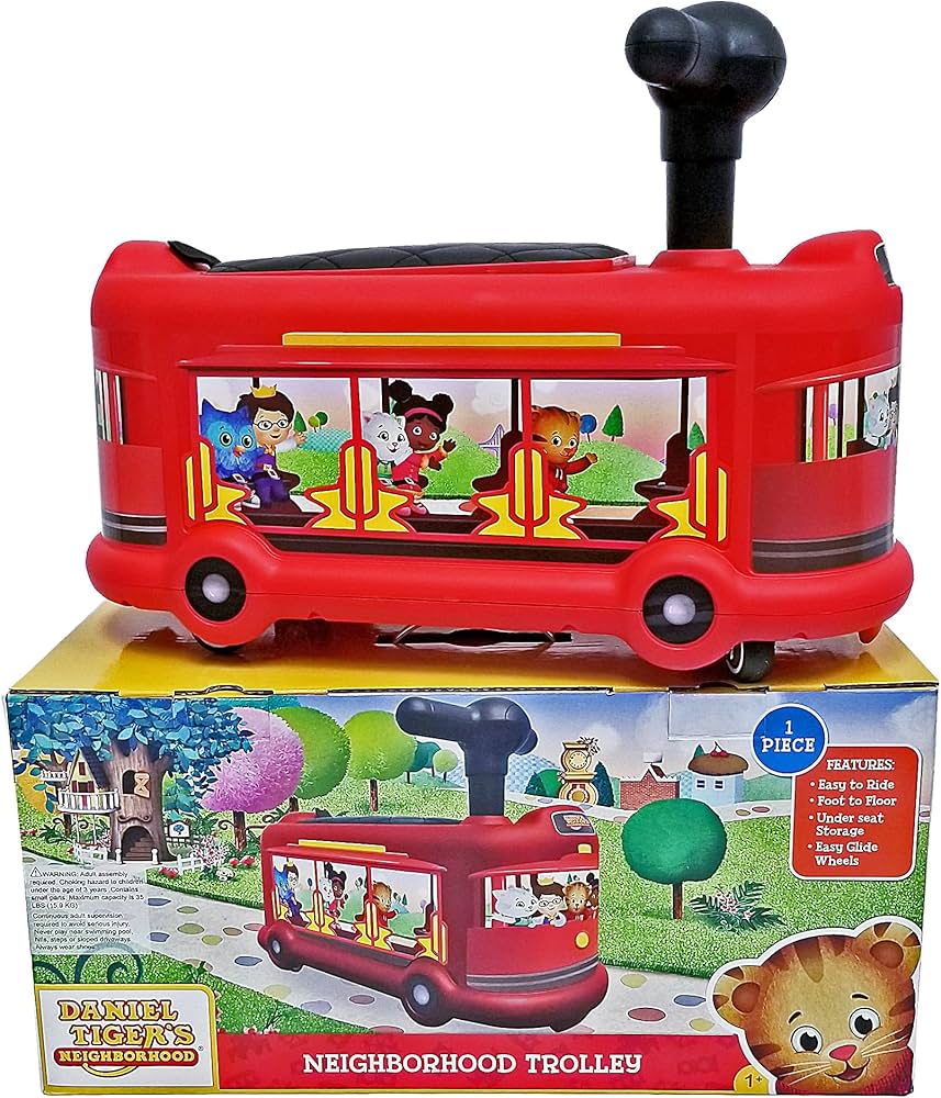 Best Ride On Cars Daniel Tiger's Trolley Push Car, Red - Image 4