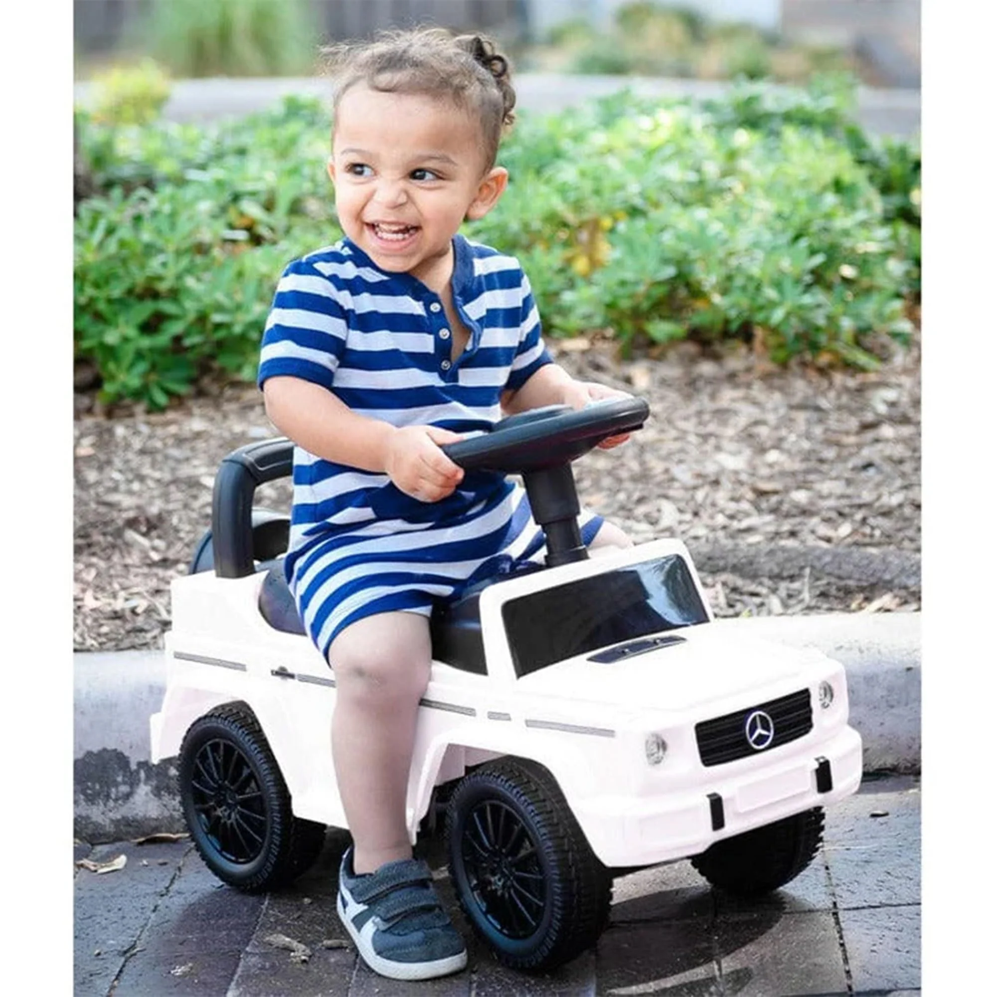Best Ride On Cars Kids Outdoor Stroller Mercedes G-Wagon Push Car with Working Lights, Horn, and Music for Ages 1 to 3 years - Image 8