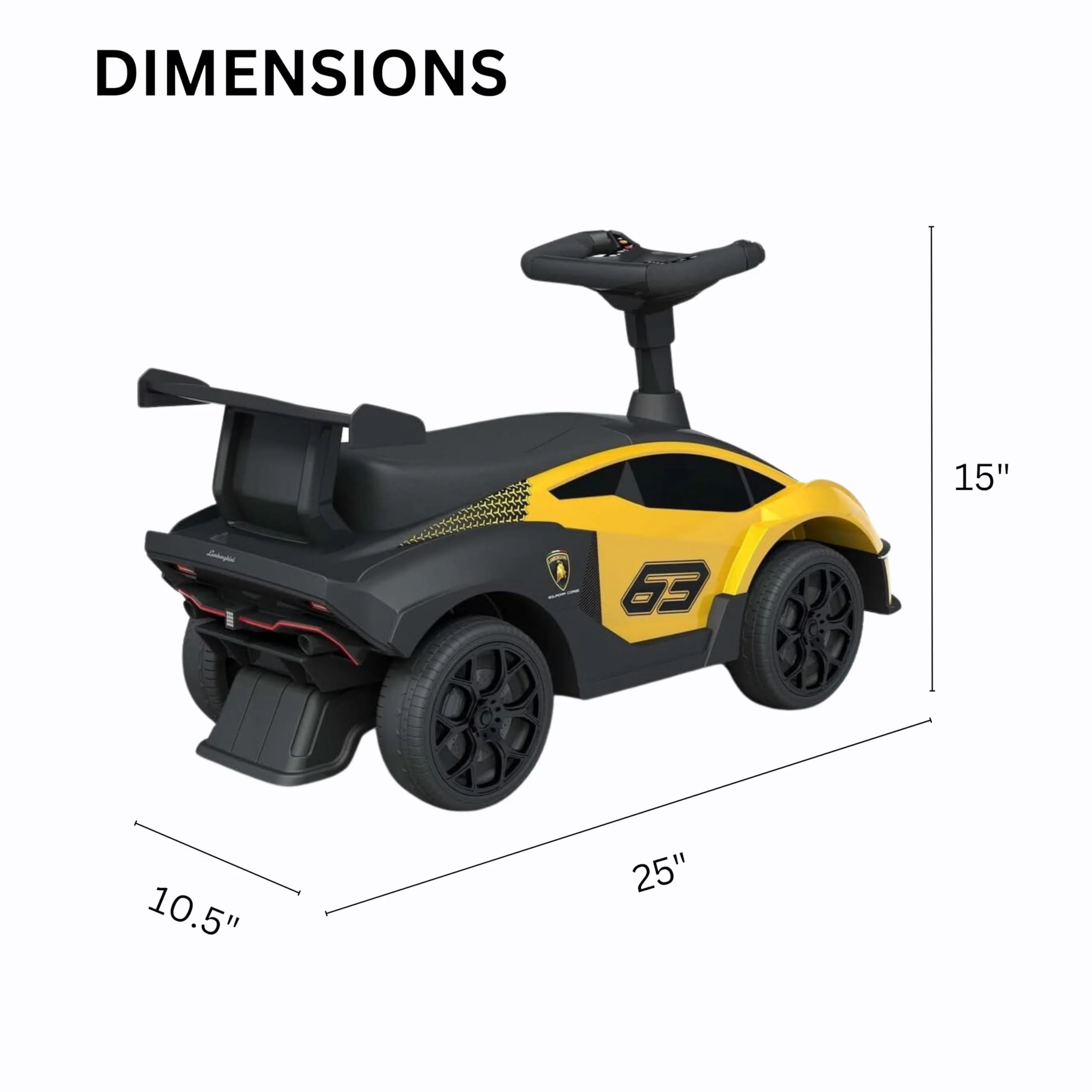 Best Ride On Cars Lamborghini Essenza SCV12 Push Car - Toy for Toddlers With Realistic Steering Wheel, Music, Horn, Comfy Seat, Backrest, Secret Storage - Image 5