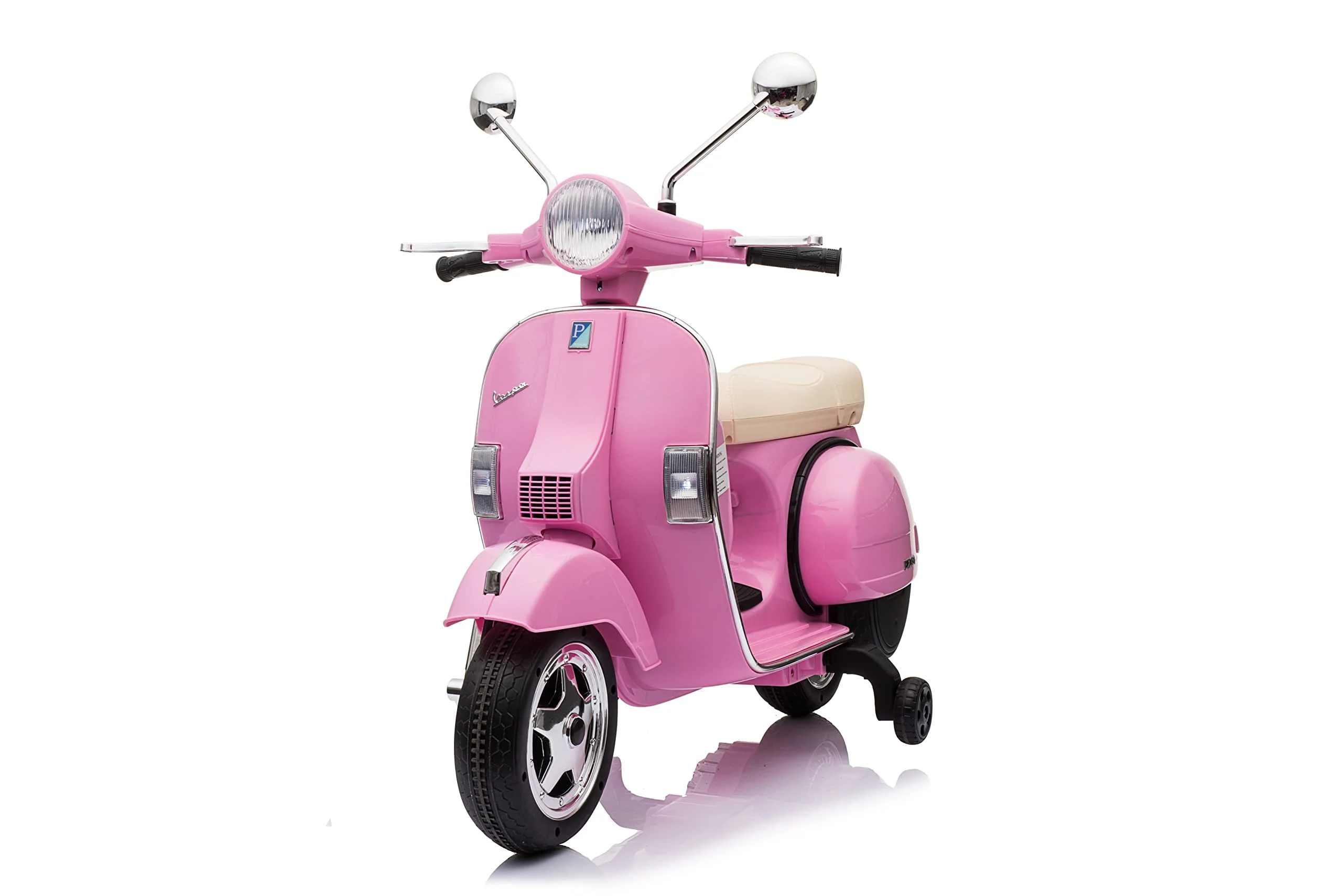 Best Ride On Cars Vespa Scooter, 12V Battery Powered Ride On Car - Electric Scooter for Kids with Leather Seat, Real Lights & Sounds, USB/AUX/SD Slot, Ages 2-5 Years Old, Large New - Image 3