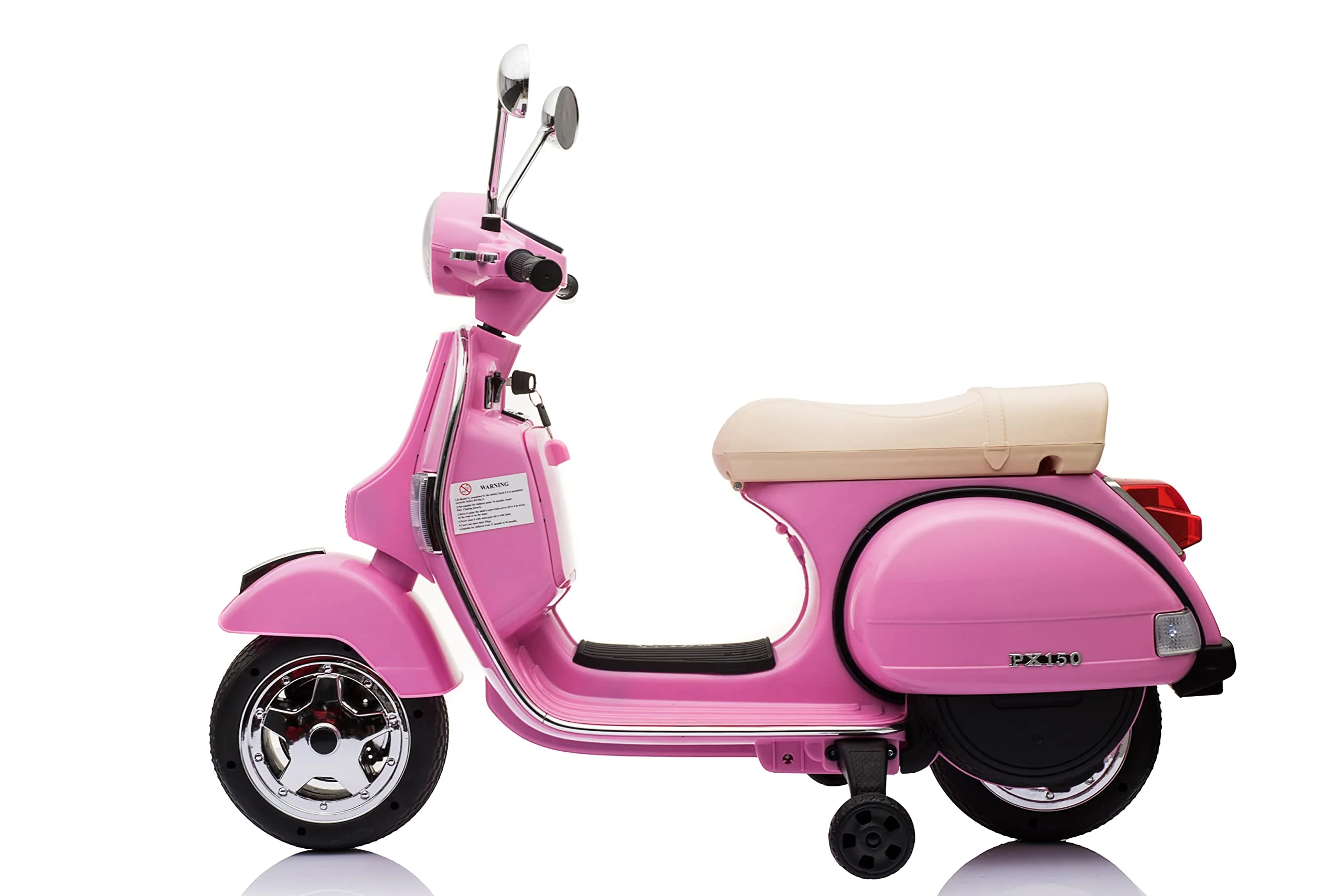 Best Ride On Cars Vespa Scooter, 12V Battery Powered Ride On Car - Electric Scooter for Kids with Leather Seat, Real Lights & Sounds, USB/AUX/SD Slot, Ages 2-5 Years Old, Large New - Image 4
