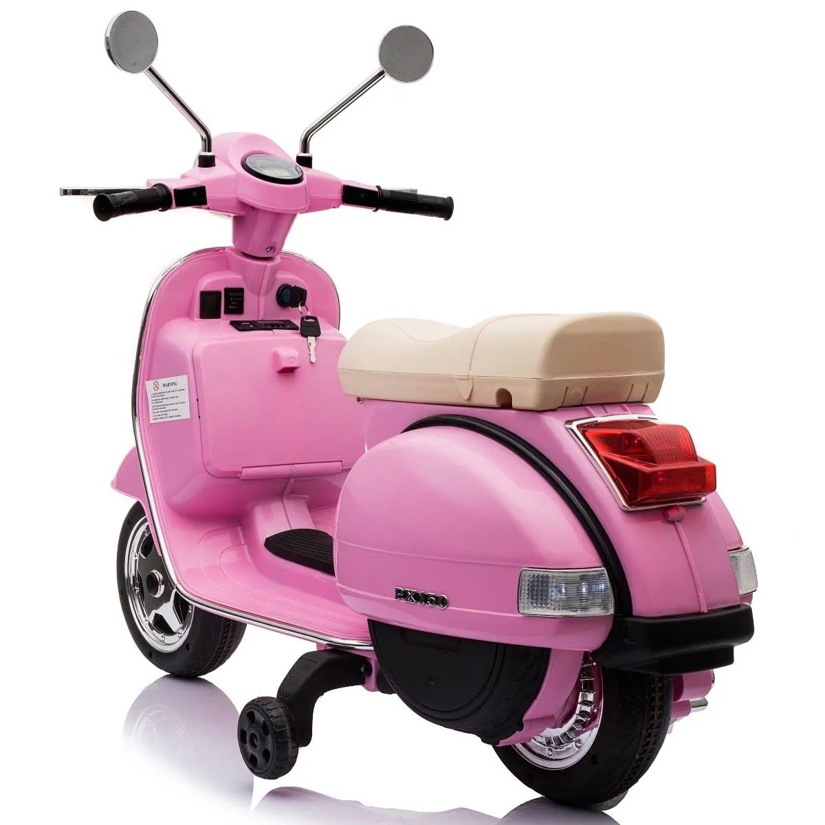 Best Ride On Cars Vespa Scooter, 12V Battery Powered Ride On Car - Electric Scooter for Kids with Leather Seat, Real Lights & Sounds, USB/AUX/SD Slot, Ages 2-5 Years Old, Large New - Image 6