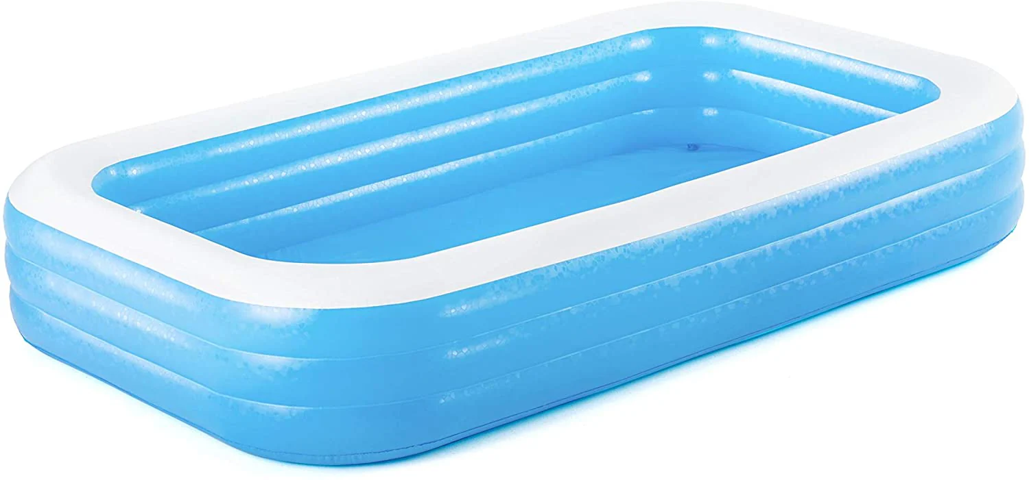 Bestway H2OGO Rectangular Inflatable Set, 10ft x 22in Above Ground Pool, Blue