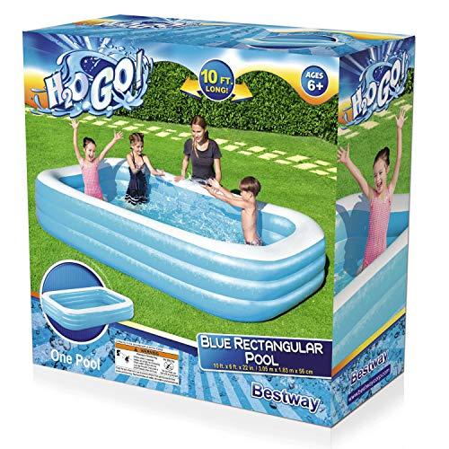 Bestway H2OGO Rectangular Inflatable Set, 10ft x 22in Above Ground Pool, Blue - Image 2