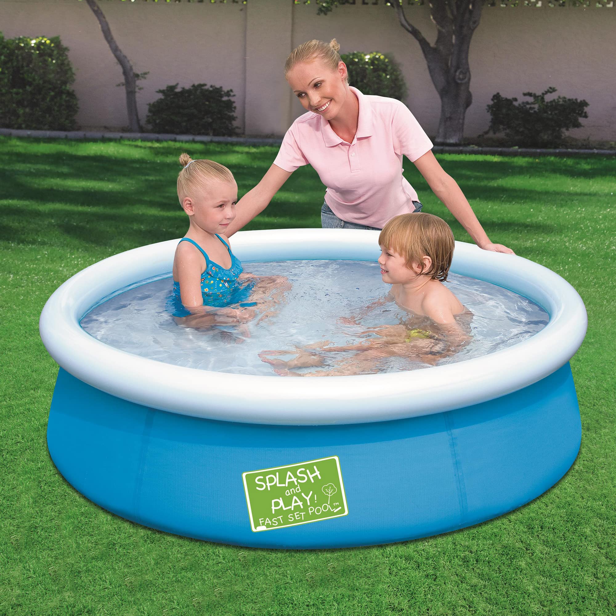 Bestway Fast Set Pool Above Ground Kiddie Swimming Pool 5’ X 15” 57241E , Blue - Image 4
