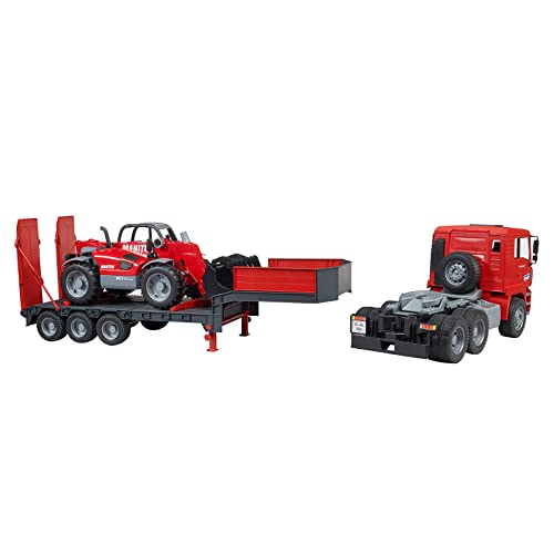 Bruder Man TGA Low Loader Truck with Manitou Loader - Image 4