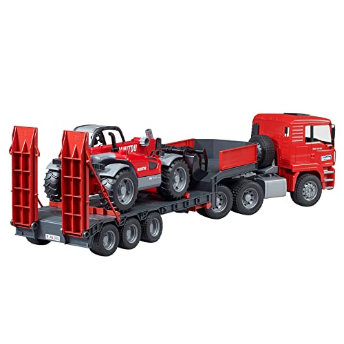 Bruder Man TGA Low Loader Truck with Manitou Loader - Image 5