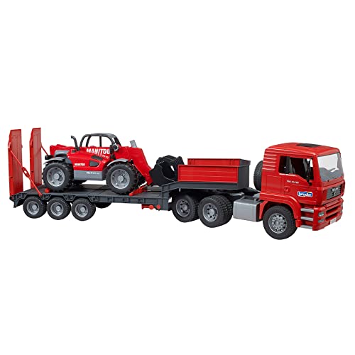 Bruder Man TGA Low Loader Truck with Manitou Loader - Image 6