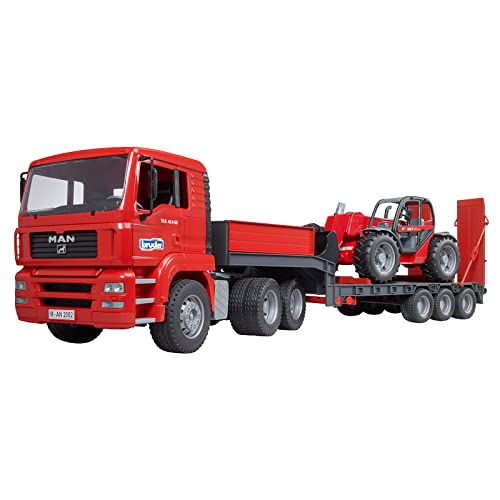 Bruder Man TGA Low Loader Truck with Manitou Loader - Image 7