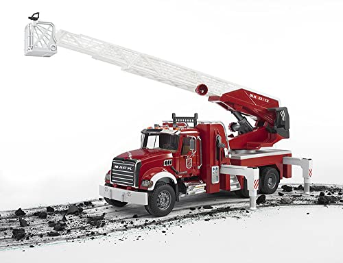 Bruder Mack Granite Fire Engine Truck w/ Working Water Pump, Lights & Engine Sounds - Image 2