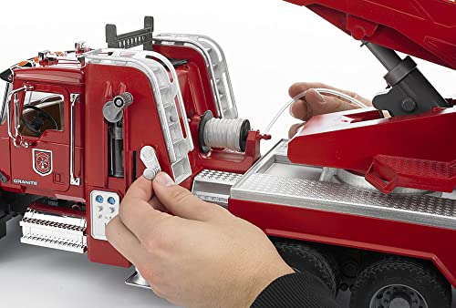 Bruder Mack Granite Fire Engine Truck w/ Working Water Pump, Lights & Engine Sounds - Image 9