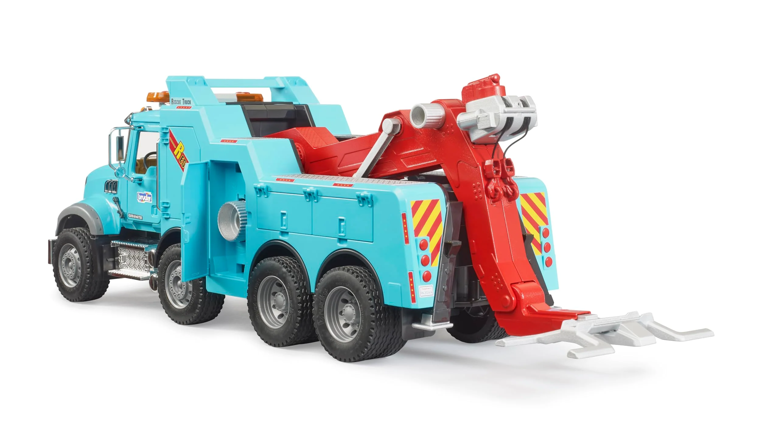 Bruder 02831 Mack Granite Heavy Rescue Wrecker Tow Truck with Light & Sound Module | Realistic Recovery Vehicle Toy for Indoor & Outdoor Play - Image 3