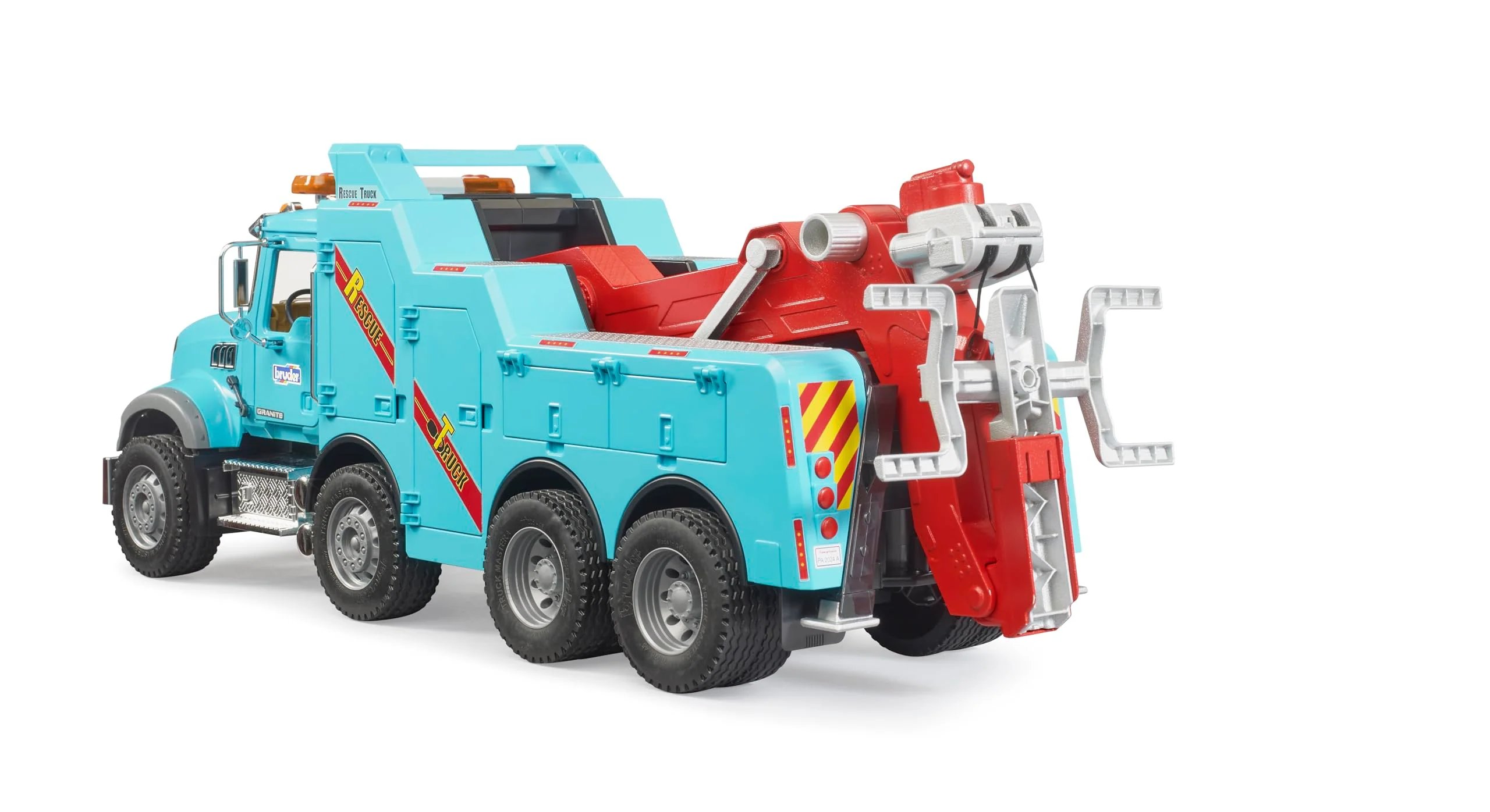 Bruder 02831 Mack Granite Heavy Rescue Wrecker Tow Truck with Light & Sound Module | Realistic Recovery Vehicle Toy for Indoor & Outdoor Play - Image 4