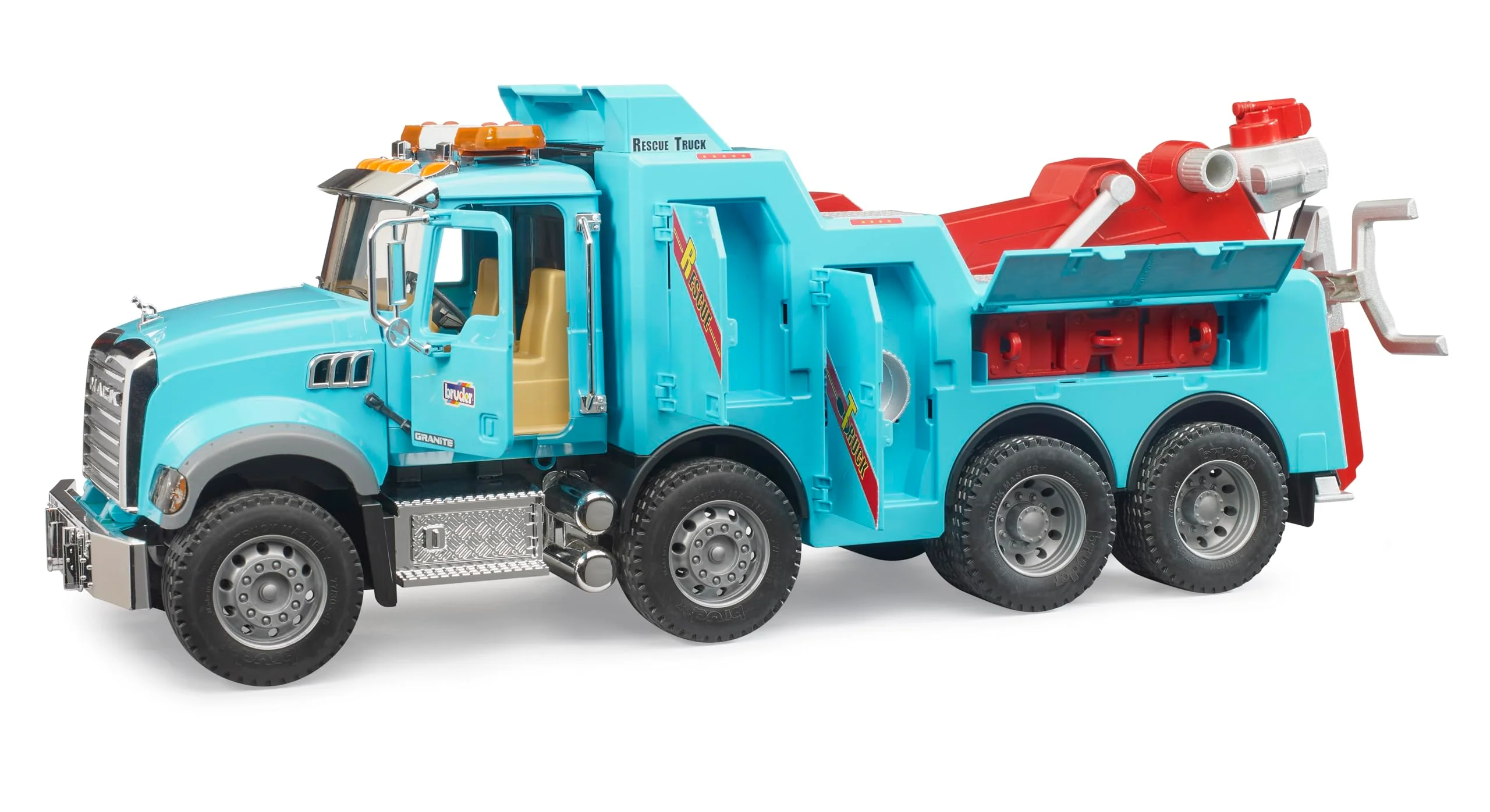 Bruder 02831 Mack Granite Heavy Rescue Wrecker Tow Truck with Light & Sound Module | Realistic Recovery Vehicle Toy for Indoor & Outdoor Play - Image 5