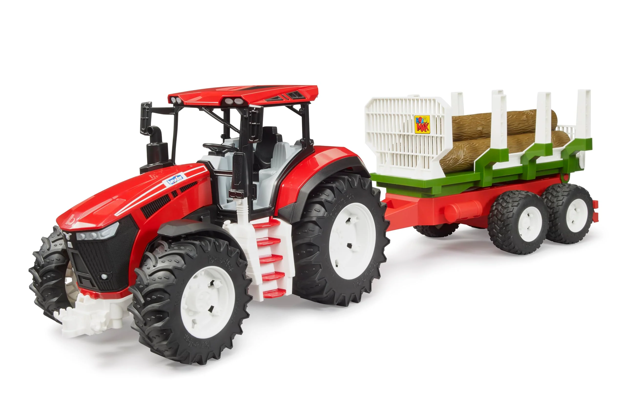 Bruder 03453 Roadmax Tractor with Trailer and 3 Logs