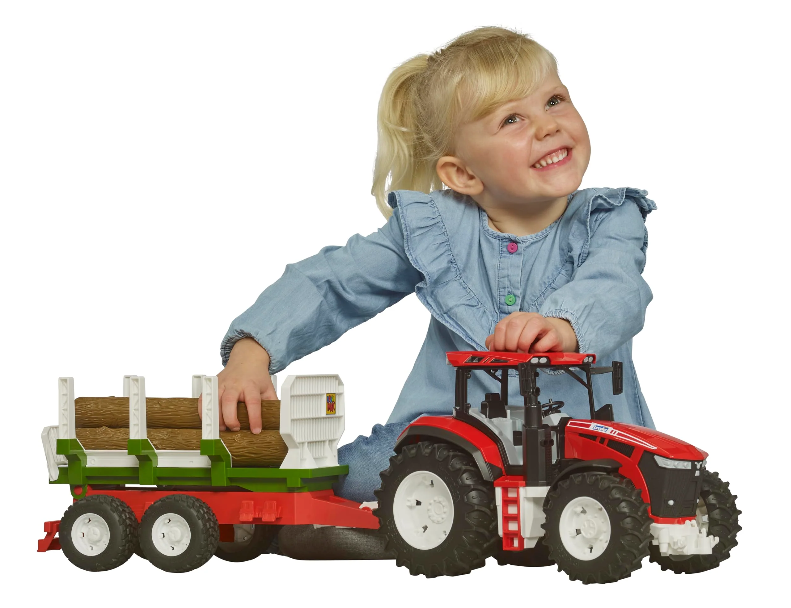 Bruder 03453 Roadmax Tractor with Trailer and 3 Logs - Image 2