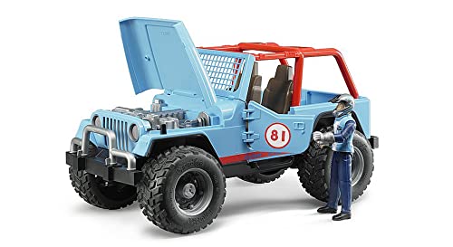 Bruder Jeep Cross Country Racer Vehicle with Driver Blue - Image 3