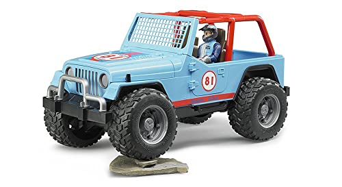 Bruder Jeep Cross Country Racer Vehicle with Driver Blue - Image 4