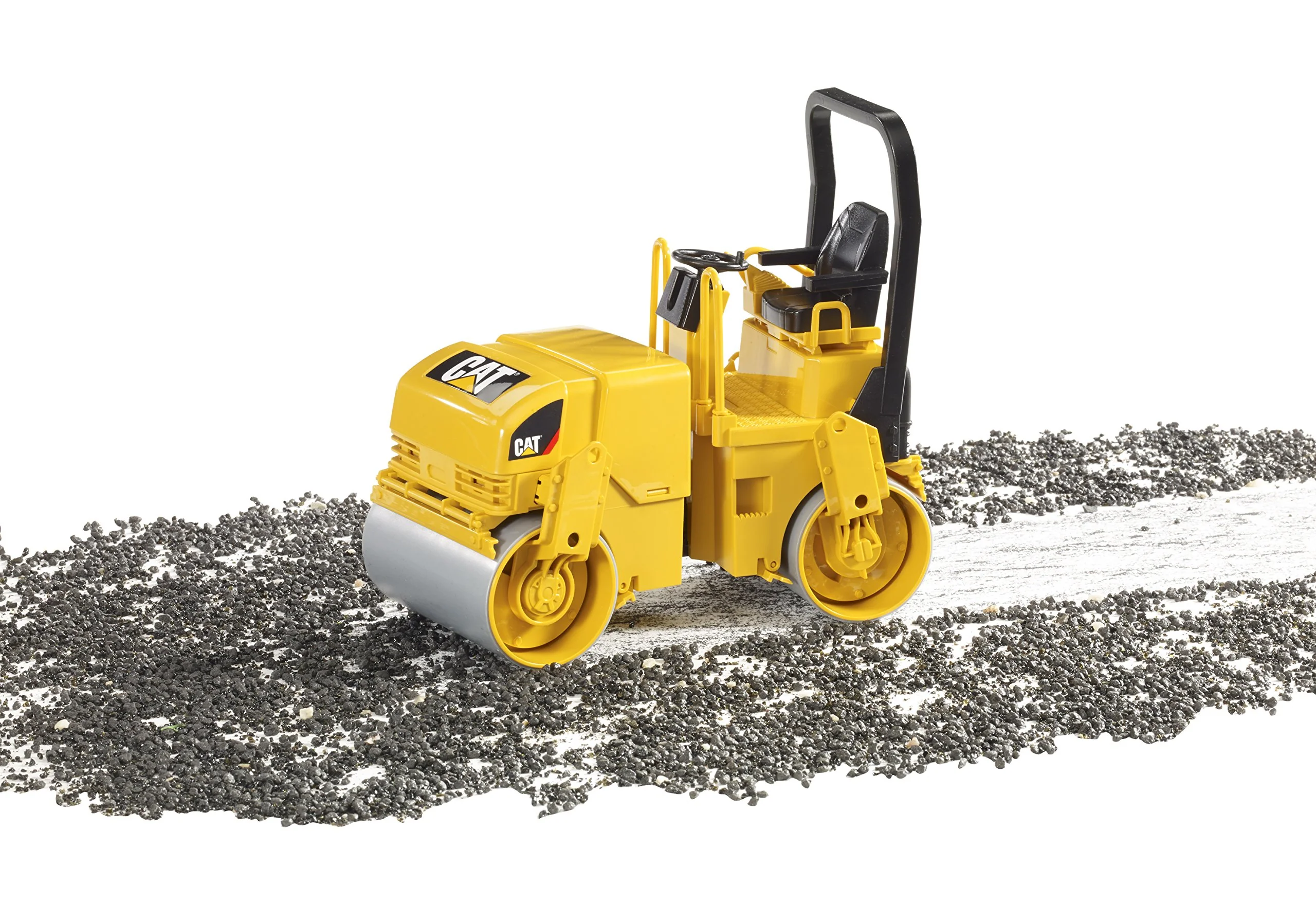 Bruder Toys - Construction Realistic CAT Asphalt Drum Compactor Vehicle with Articulated Steering - Ages 3+ - Image 4