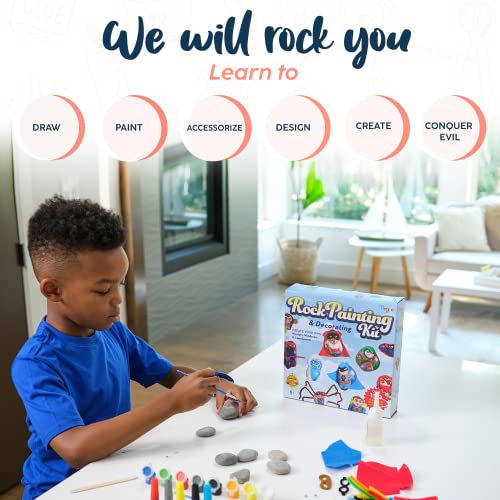Bryte Rock Painting Kit for Kids 6+ With Ninja, Warrior and Superhero Toy Accessories, Paint Set, and Includes Easy-to-Follow Instructional Videos; Arts & Crafts - Image 6
