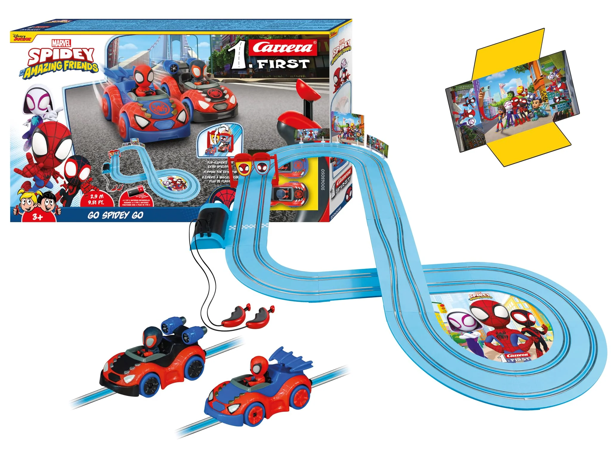 Carrera - 20063049 - Carrera First I Spidey Web Spinners Race Track Set I Car for Racetrack | Racetracks and Licensed Slot Cars | Up to 2 Players | for Children from 3 Years and Adults