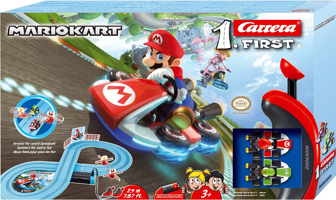 Carrera First Mario Kart - Slot Car Race Track with Spinners - Includes 2 Cars: Mario and Yoshi - Battery-Powered Beginner Toy Racing Set for Kids Ages 3 Years and Up - Image 2