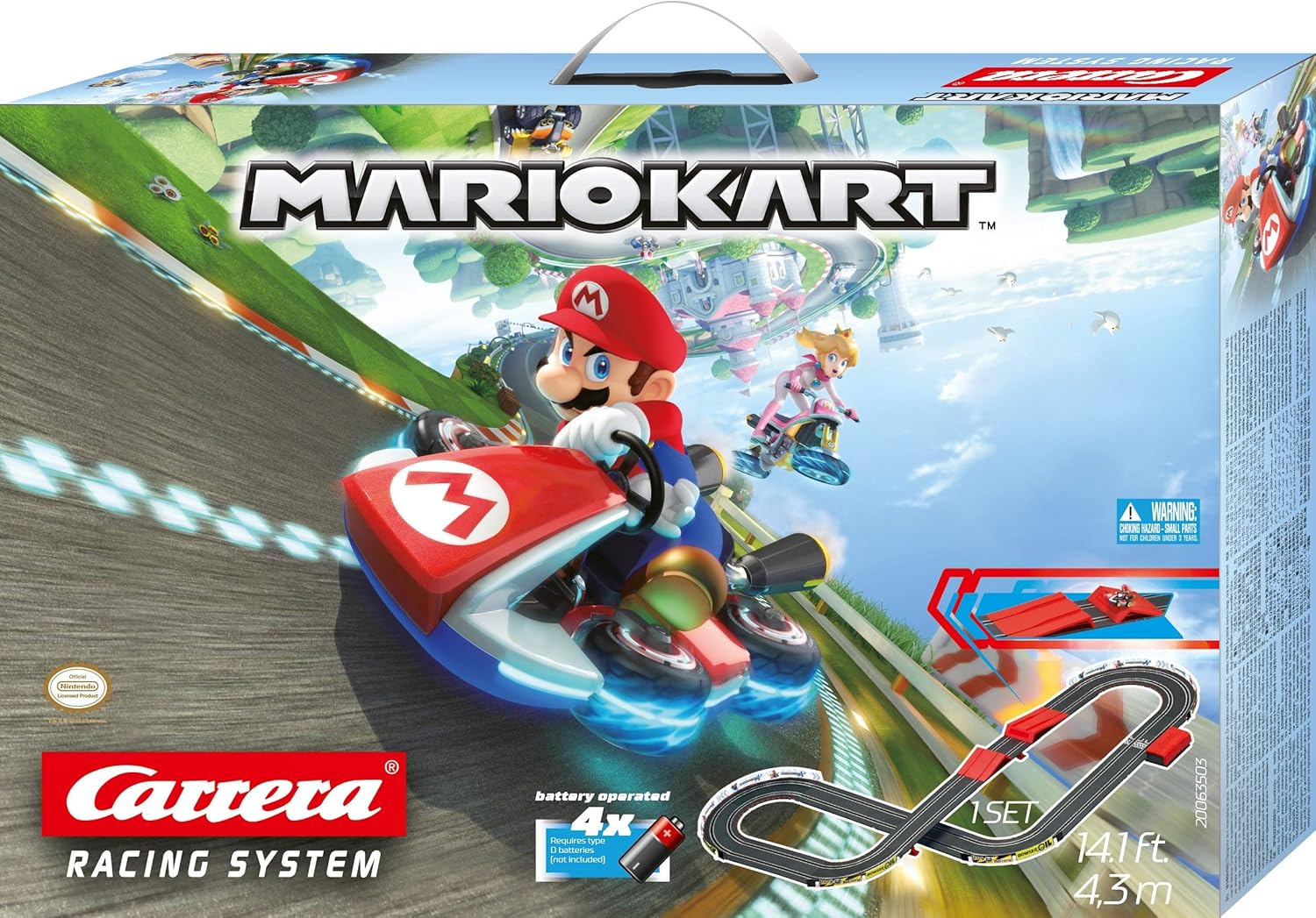 Carrera GO Battery Operated 1:43 Scale Slot Car Racing Toy Track Set with Jump Ramp for Kids Ages 5 Years and Up, Mario Kart - Image 2