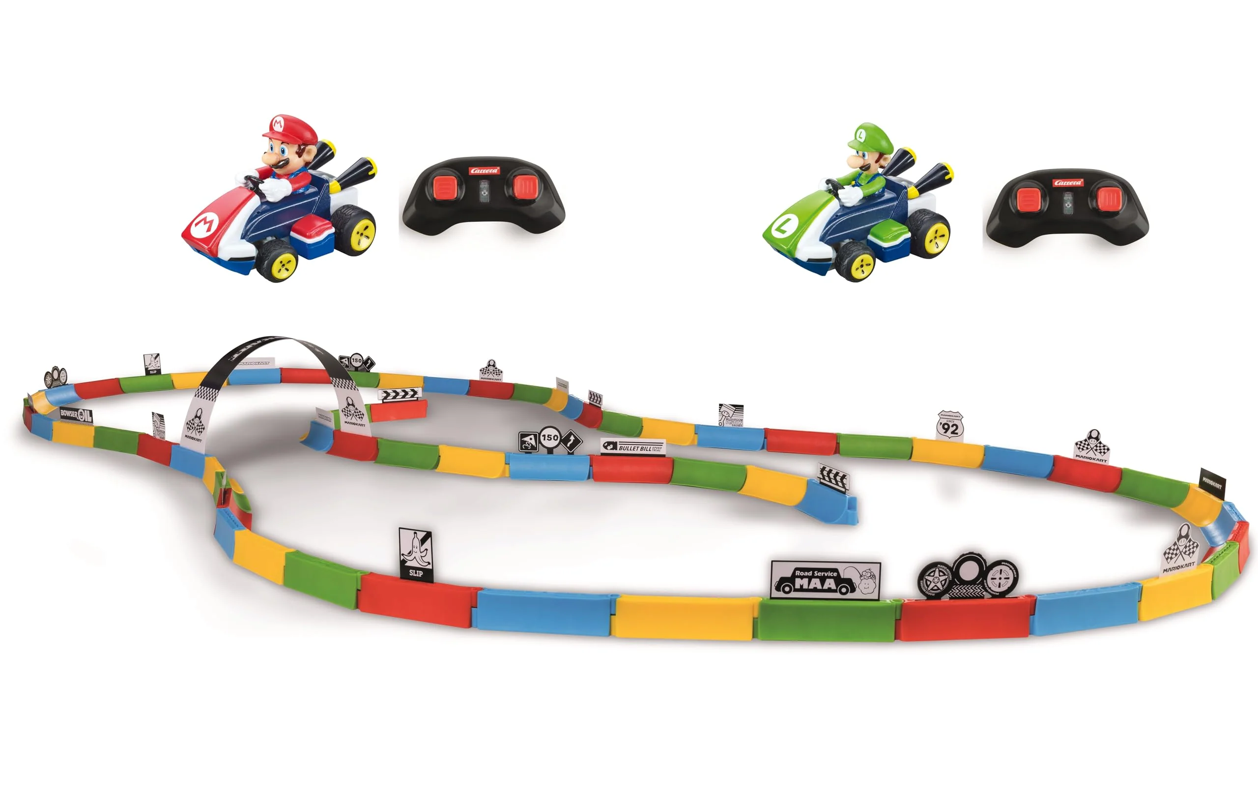 Carrera RC Mario Kart Tabletop Toy Racing Set Featuring Mario Luigi and 2 Radio Controls - Image 9