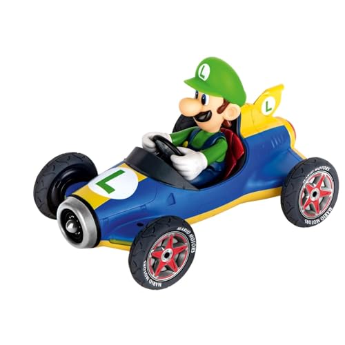 Carrera RC Official Licensed Mario Kart Mach 8 Luigi 1: 18 Scale 2.4 Ghz Remote Radio Control Car with Rechargeable Lifepo4 Battery - Kids Toys Boys/Girls, (Model: 181067)