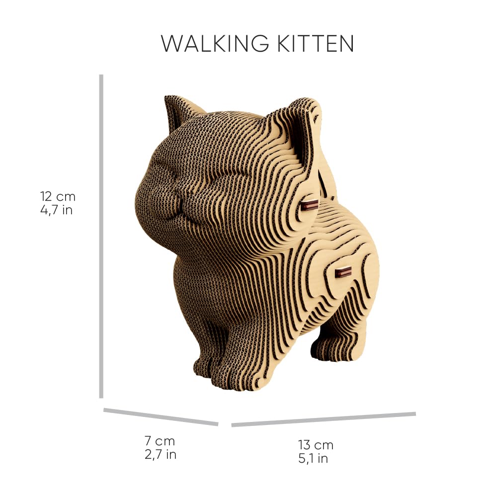 CARTONIC 3D Puzzle Model Kit – Gift for Teens, Adults, Kids, Women, Men - 3D Puzzle Transforms Into Charming Home Decor (Trio Kittens) - 254 Pieces - Image 3