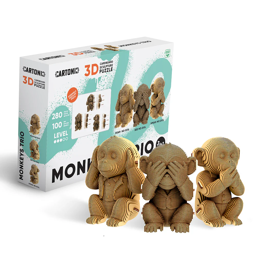 Cartonic 3D Puzzle Monkeys Trio 3 in 1