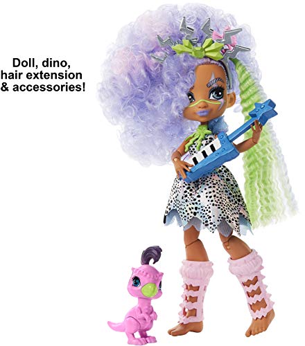 Cave Club Bashley Doll Poseable Prehistoric Fashion Doll with Dinosaur Pet and Accessories - Image 5