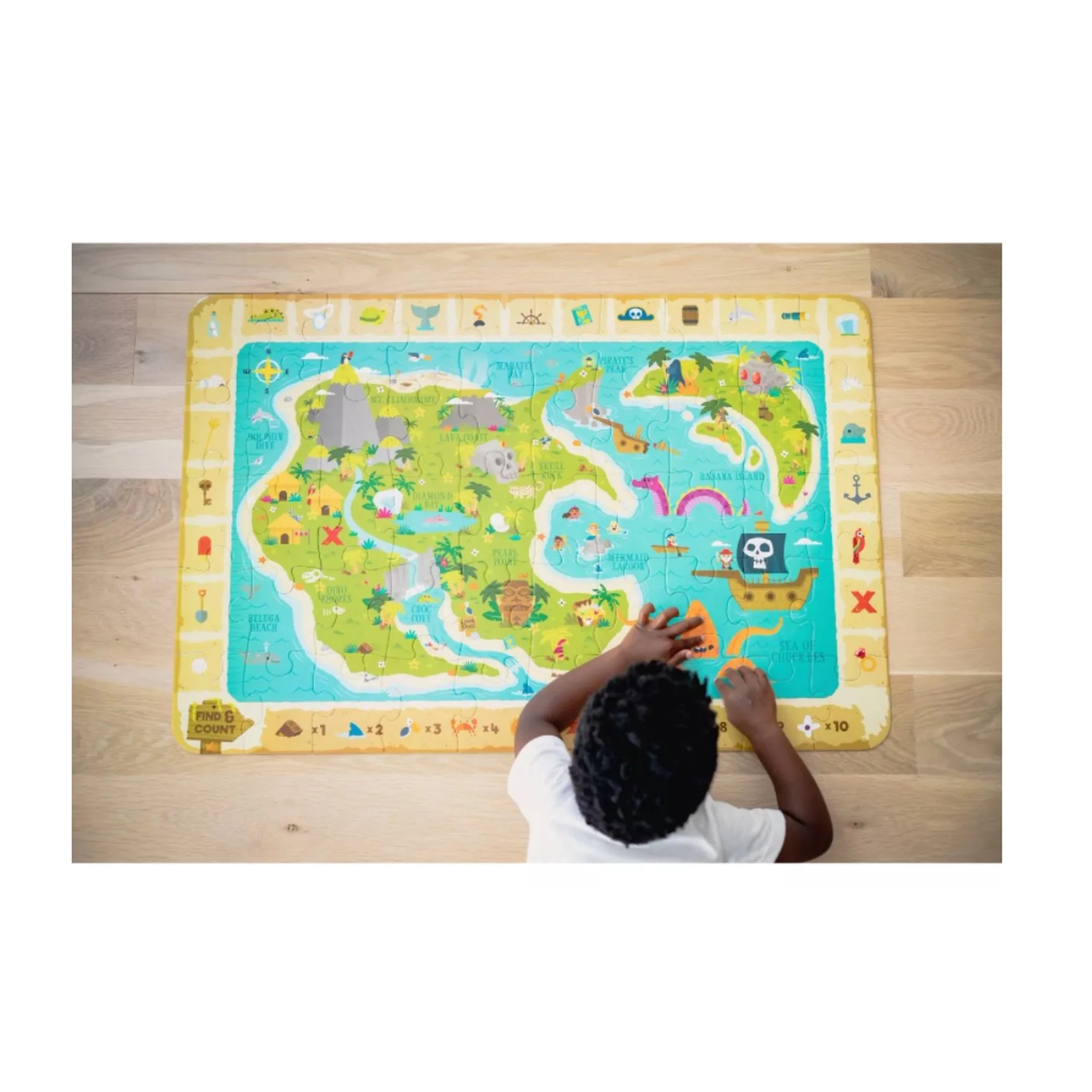 Chuckle & Roar Seek & Find Treasure Map Jigsaw Floor Puzzle 50pc - Image 3